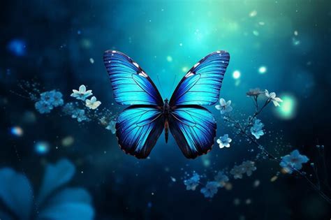 Premium Photo | Blue butterfly 4k wallpaper