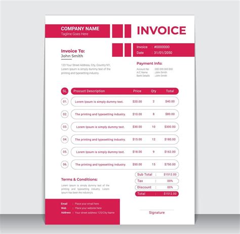 Creative Business Invoice Design Template Vector Art At Vecteezy