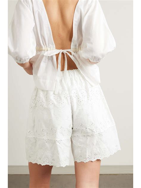 SIMONE ROCHA Scalloped Embroidered Broderie Anglaise Cotton Poplin