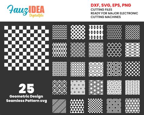 25 Seamless Patterns Svg Geometric Design Svg Geometric Shape Svgpng