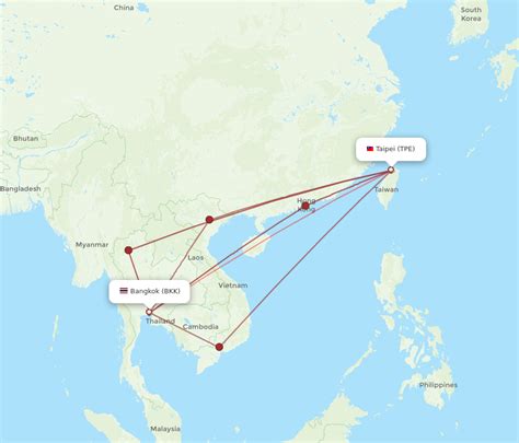 All Flight Routes From Bangkok To Taipei BKK To TPE Flight Routes