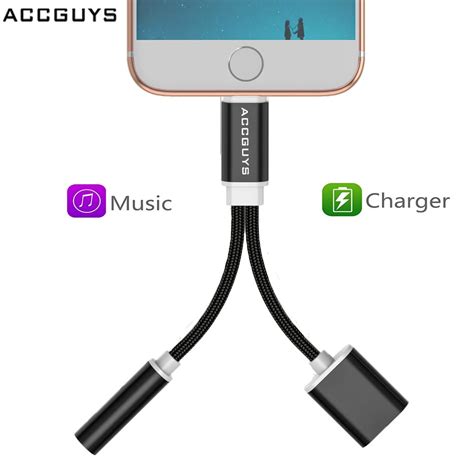 2 In 1 Adapter For Ios Phone To 35mm Earphone Headphone Jack Charger