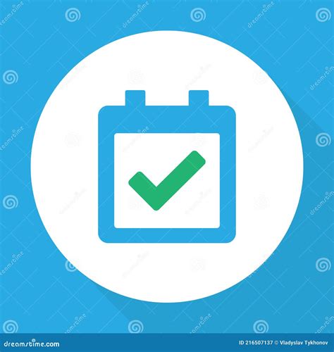 Calendar With Approved Check Mark Vector Icon Calendar Symbol Isolated