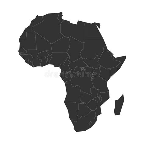 Mapa Pol Tico Branco Cinza Da Frica Ilustra O Vetorial Ilustra O Do