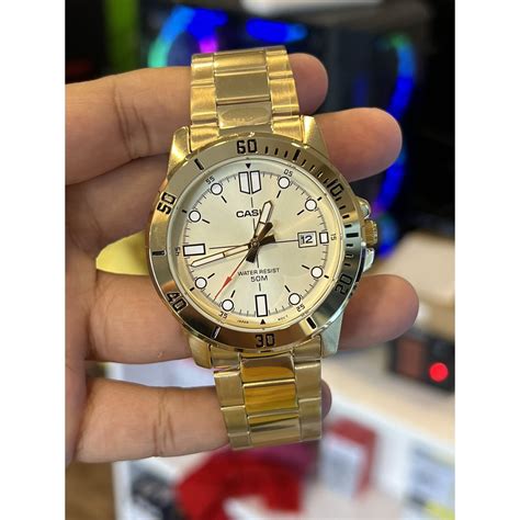 ORIGINAL CASIO Analog Gold Dial Gold Stainless Steel Men S Watch MTP