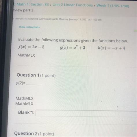 Evaluate The Following Expressions Given The Functions Below F X 2x