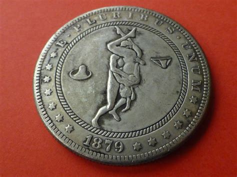 1879 Hobo Dollar Coin Naked Couple Having Energetic Fun Etsy