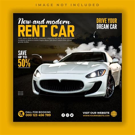 Premium Psd Rent Car For Social Media Instagram Post Banner Template