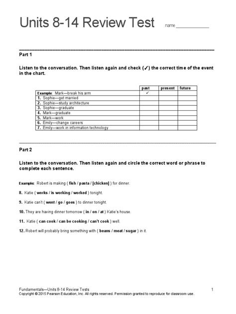 Top Notch Fundamentals Units 8 14 Assessment Pdf All Rights