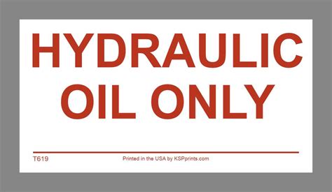 Hydraulic Oil Stickers To Ensure Proper Lubrication