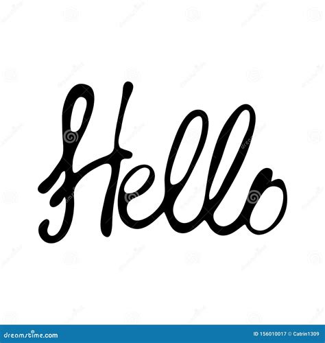 Hello Lettering Handwritten Modern Calligraphy Brush Painted Letters