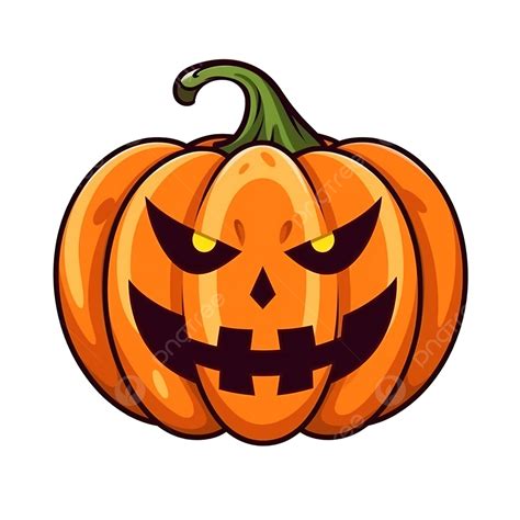 Simple Halloween Scary Pumpkin With Funny Face In Flat Style