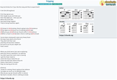 Chord Tripping Robbie Williams Tab Song Lyric Sheet Guitar