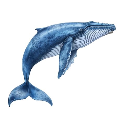 Blue Whale Isolated On White Background Premium Ai Generated Image