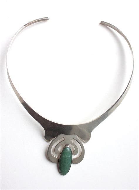 Mid Century Mexican Green Aventurine Sterling Silver Gem