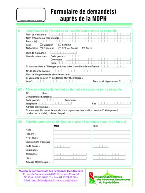 Fillable Online A Identification De L Enfant Ou De L Adulte Concern