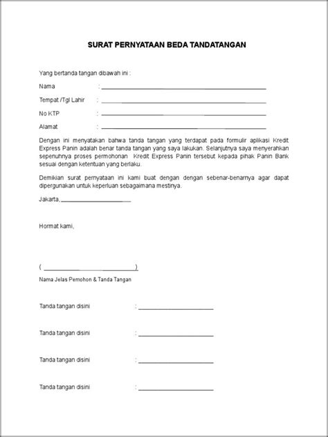 Contoh Tanda Tangan Pada Surat Perjanjian Surat Permohonan Desain