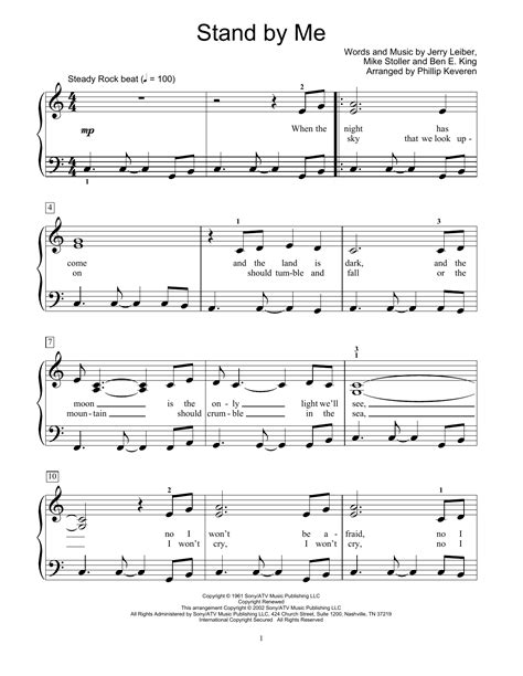 Ben E King Stand By Me Sheet Music For Educational Piano Download