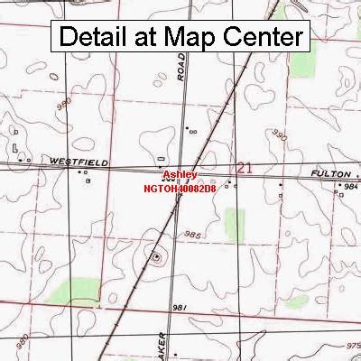 Amazon USGS Topographic Quadrangle Map Ashley Ohio Folded