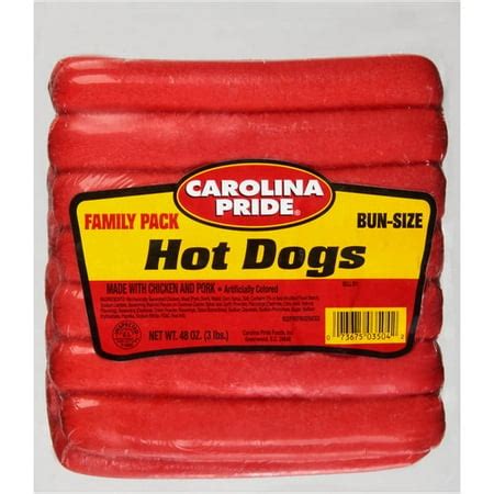 Carolina Pride Red Hot Dogs Family Pack, 48 oz - Walmart.com