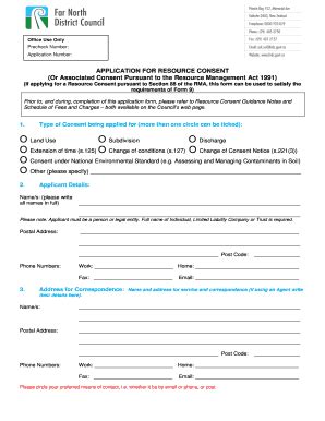 Fillable Online Resource Consent Application Form Far North District