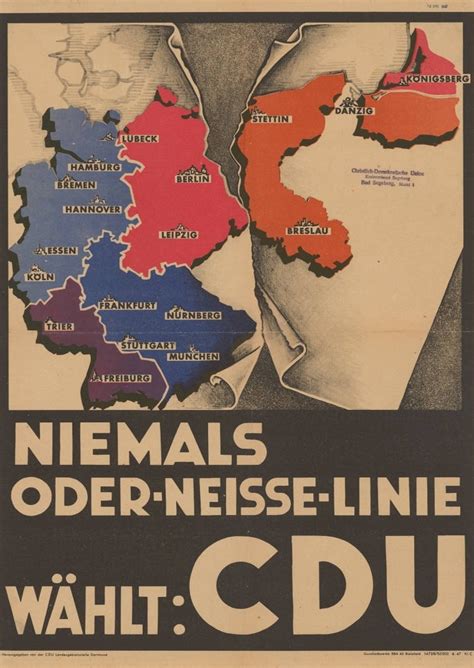 1947 Cdu Election Poster Never Oder Neisse Line Maps On The Web