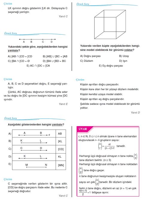 Geometrik Temel Kavramlar Konu Matematik Kitap Z Mleri Matematik