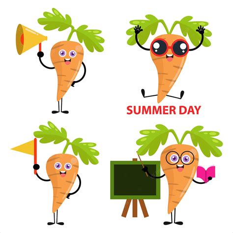 Premium Vector Collection Of Cute Carrot Cartoon Illustration