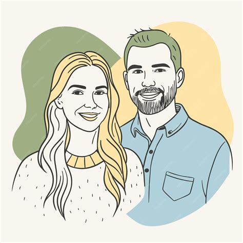 Desenhos De Homem E Mulher - Um desenho de um casal com um homem e uma mulher | Vetor Premium