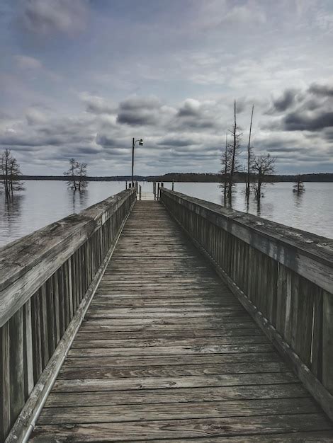 Premium Photo Long Empty Jetty Along The Sea