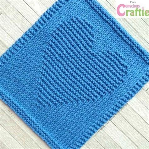 Knitted Love Heart Facecloth Blueberry Conscious Crafties Crochet