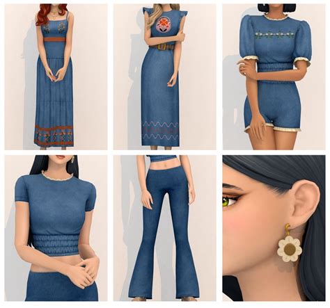 Denim Collection Items Huien Sims Mods Clothes Sims