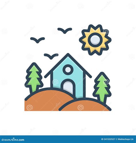 Color Illustration Icon For Habitat Abode And Shelter Stock Vector