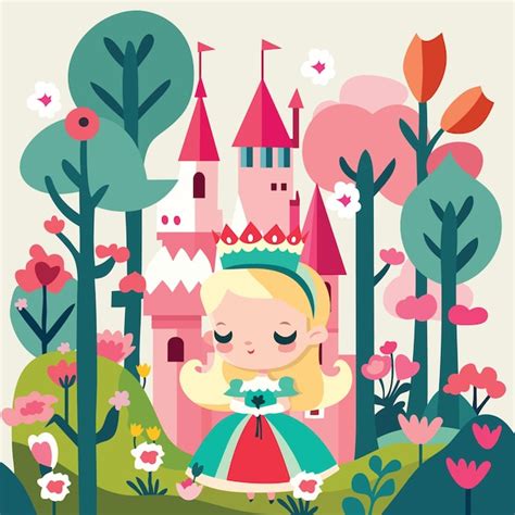 Una Ilustraci N Vectorial De Dibujos Animados De Una Princesa Y Un