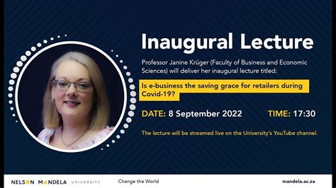 Inaugural Professorial Lecture Of Professor Janine Kruger YouTube