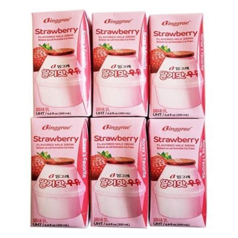 Binggrae™ Strawberry Flavored Milk Drink Multipack 6 Ct 68 Fl Oz Qfc