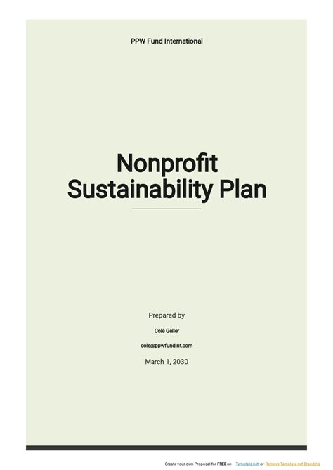 Sustainability Plan Template Free Printable Templates