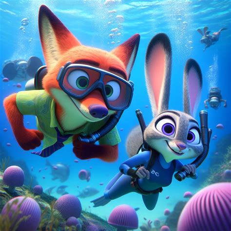 Nick And Judy Snorkeling 2 By Swiftfurai On Deviantart