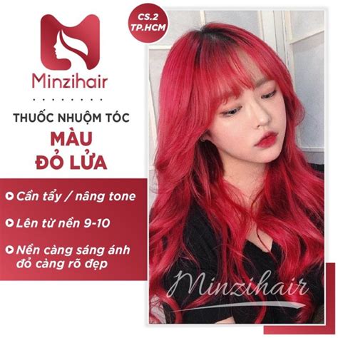 Thuốc Nhuộm Tóc Màu Đỏ Lửa Red Fire Cần Tẩy Tóc Minzihair Hcm