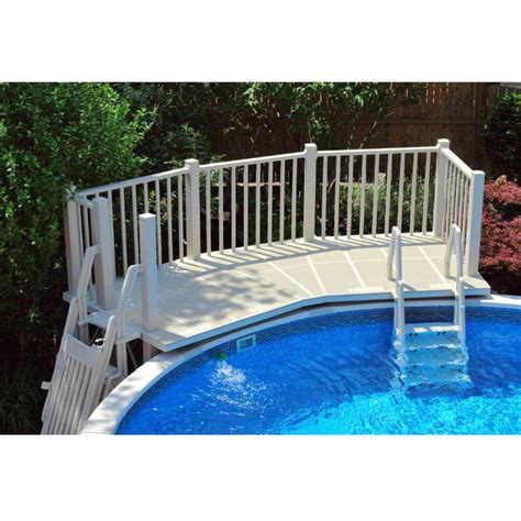 Vinylworks X Ft Resin Fan Deck Kit With Steps And Gate Pool