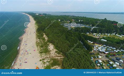 Panorama Baltic Sea Beach Uniescie Mielno Plaza Morze Aerial View