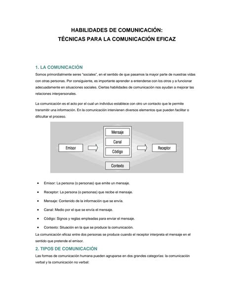 Solution Habilidades De Comunicaci N Tecnicas Para La Comunicacion