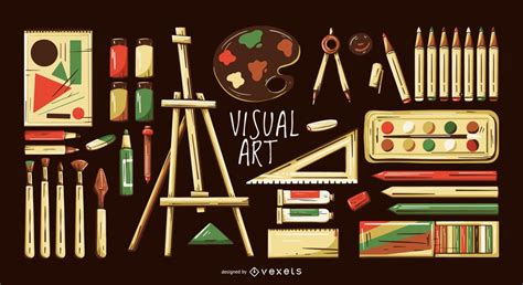 Visual Arts Elements Illustration Set - Vector Download