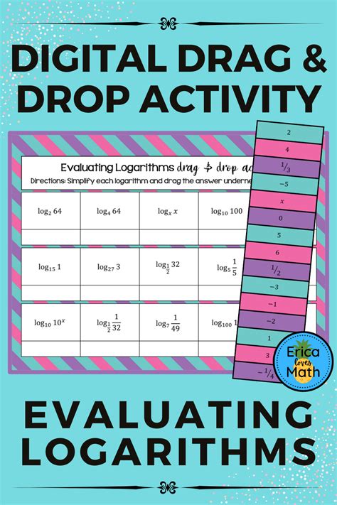 Evaluating Logarithms Digital Activity Drag And Drop Digital Activities