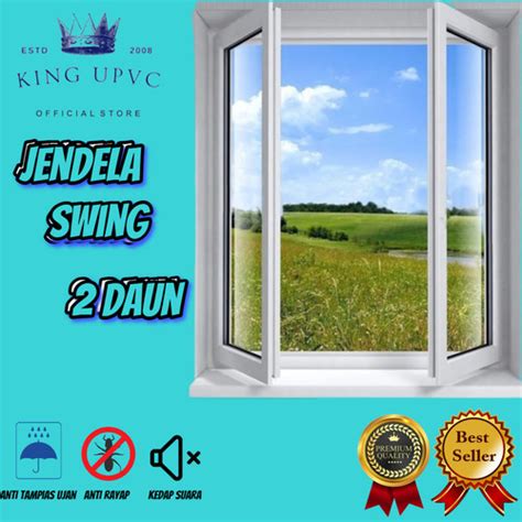 Jual Jendela Swing Upvc 2 Daun T 1500 X L 1500 Mm Kota Tangerang