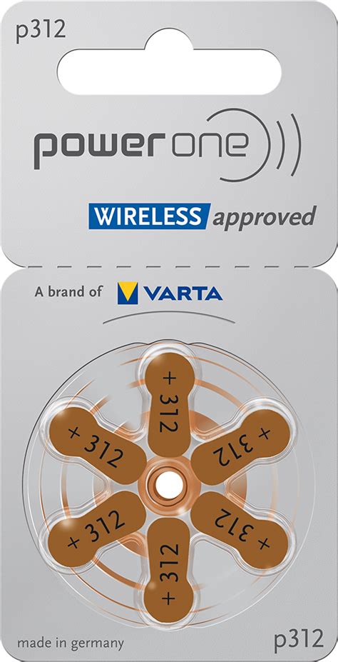 Varta p312 Power One Gr 312 Hörgerätebatterien 1 45V 6er Blister PR41