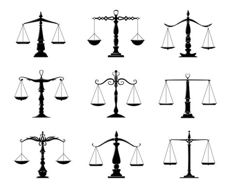 Premium Vector Justice Judicial Law Balance Scale Vector Icons