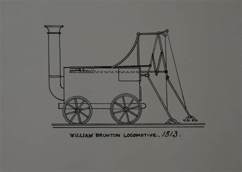 Antique Locomotive Train Art Print History Original Bruntons Engine 1815