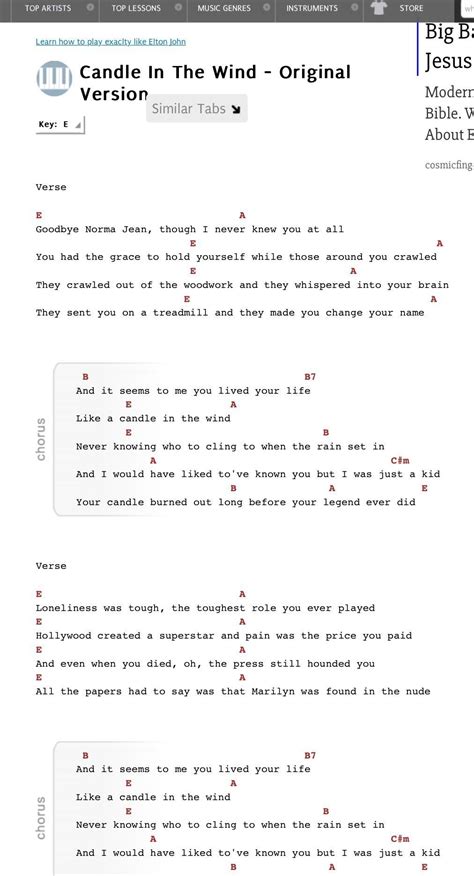 Candle In The Wind Lyrics And Chords Ayundapics