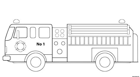 Coloriage Camion De Pompier Simple Et Bien Dessine Dessin Pompier à